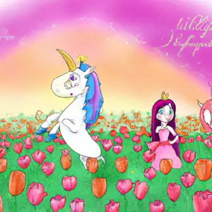 el-unicornio-y-el-hada-en-el-campo-de-tulipanes